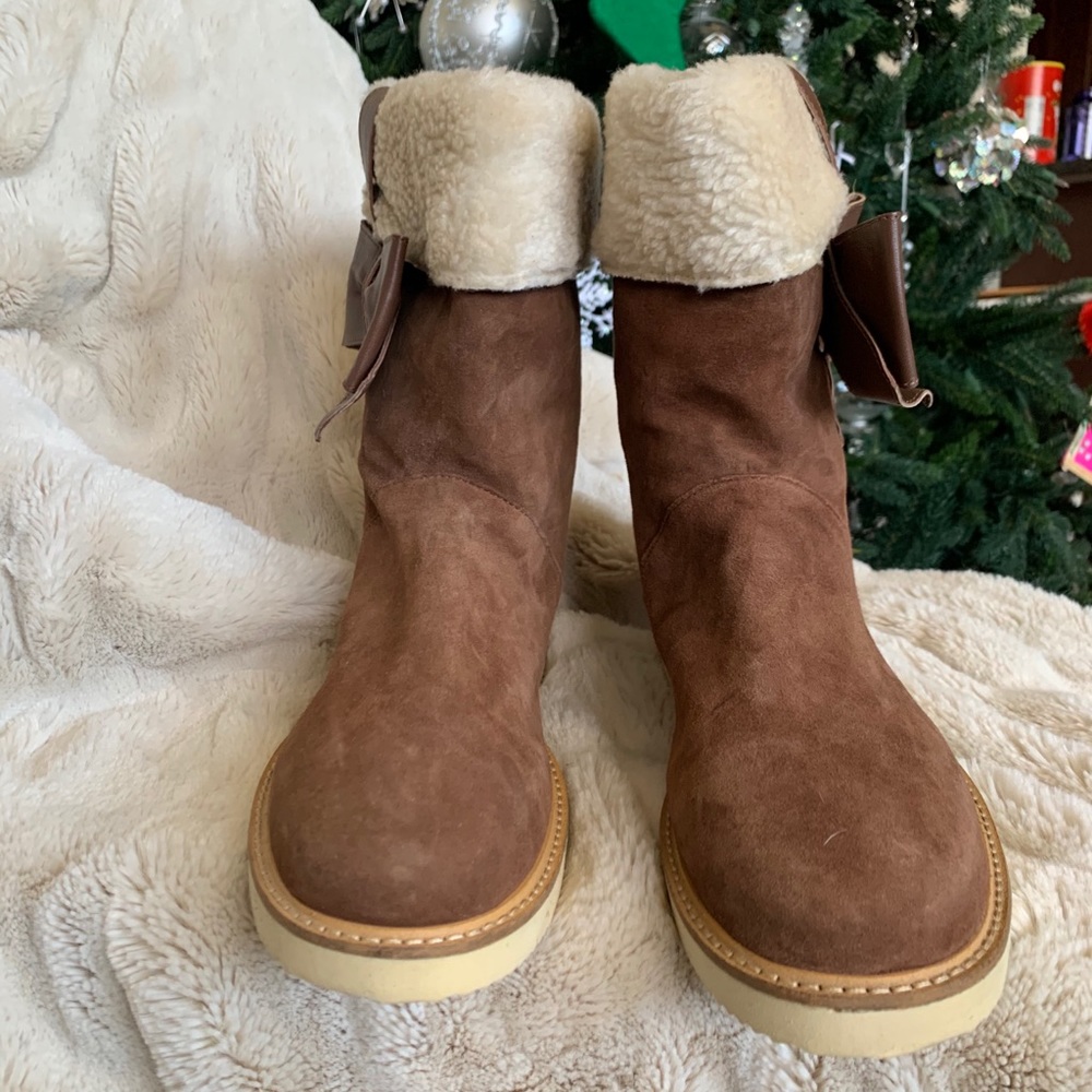 Red Valentino Suede Bow Accents Boots It - Picture 5 of 7